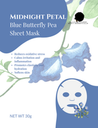 MIDNIGHT PETAL Blue Butterfly Pea Sheet Mask