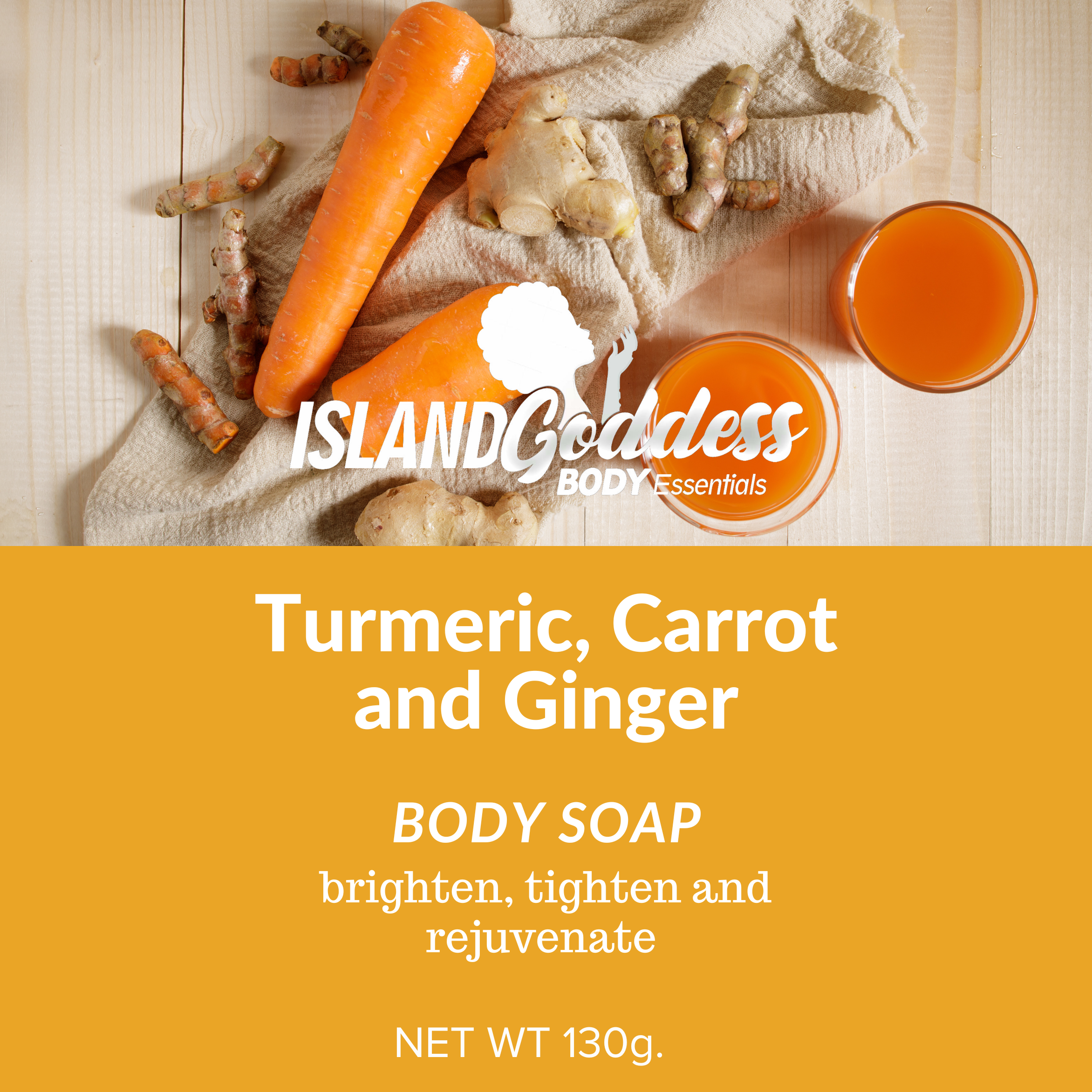 Turmeric, Carrot & Ginger Body Soap – Brightening Botanical Body Bar