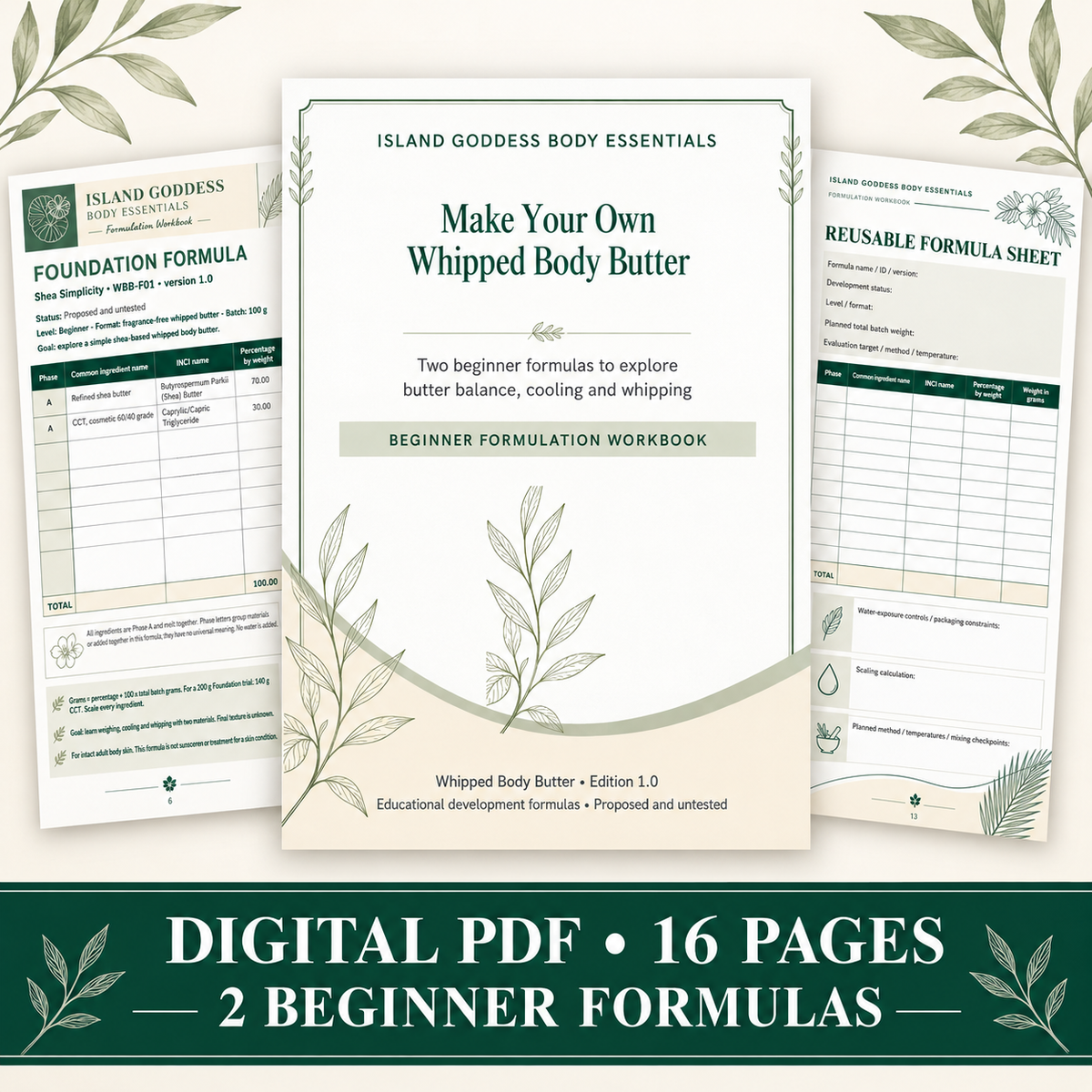Whipped Body Butter Making Workbook for Beginners | Digital PD
