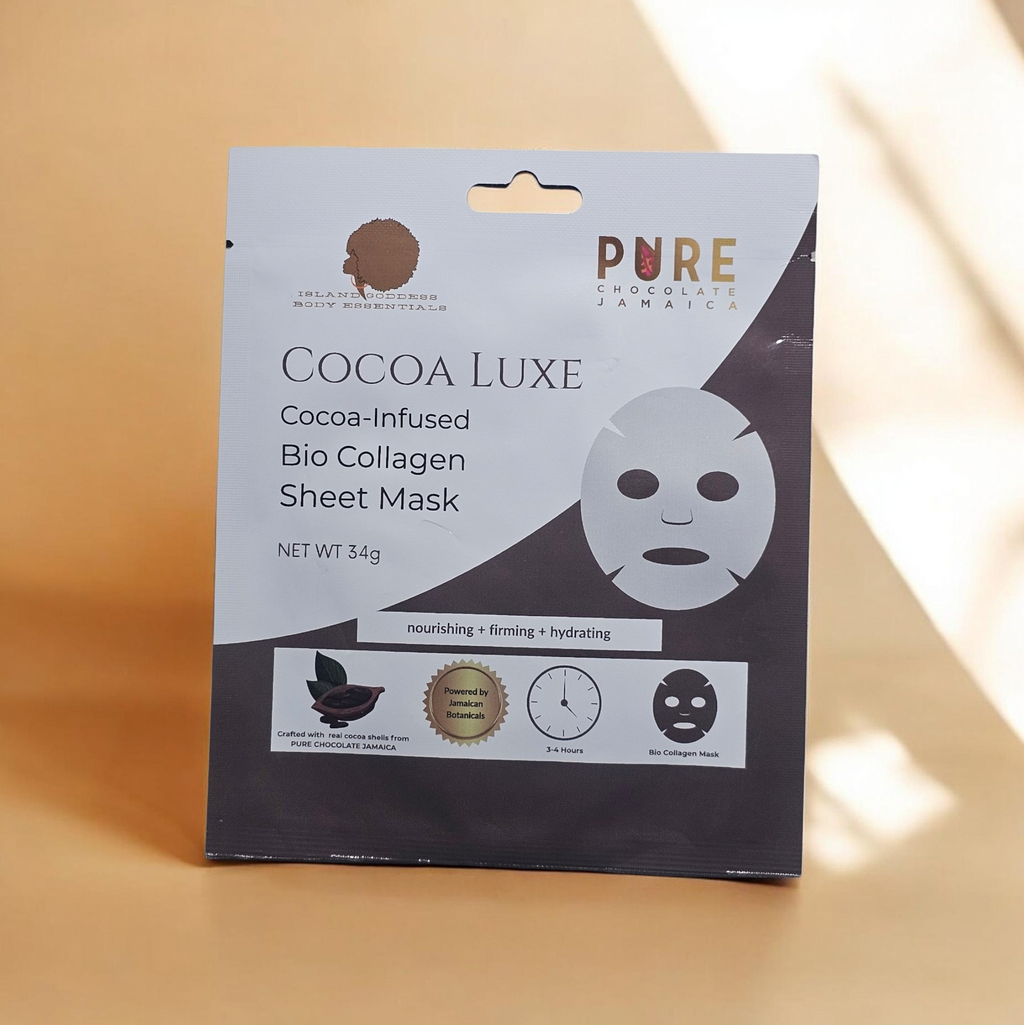 🍫 COCOA LUXE Cocoa Infused Bio Collagen Sheet Mask  (Pure Chocolate Jamaica Collaboration)