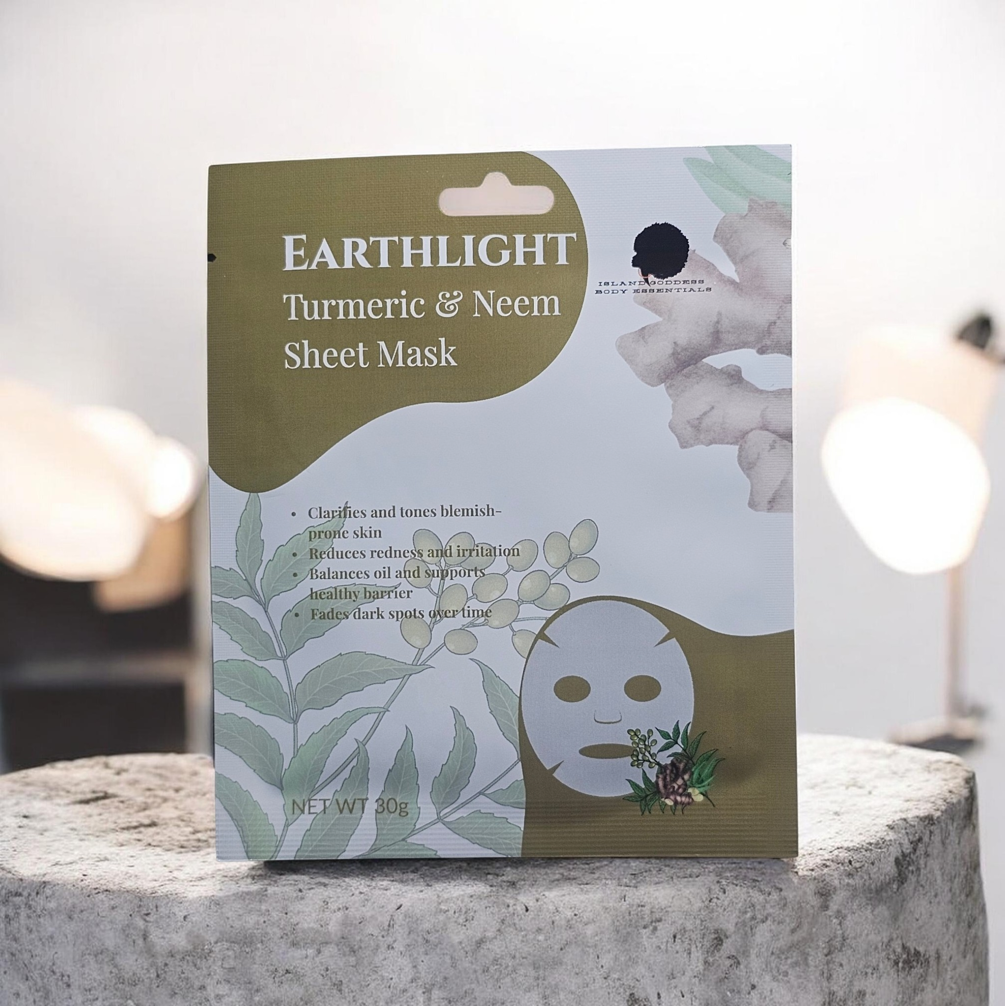 🌿 EARTHLIGHT Turmeric & Neem Sheet Mask