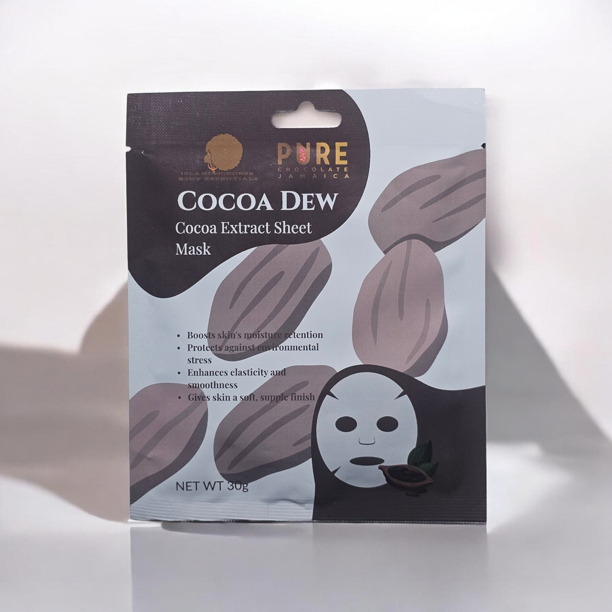 🍫 COCOA DEW Cocoa Extract Sheet Mask (Pure Chocolate Jamaica x Island Goddess Collaboration)